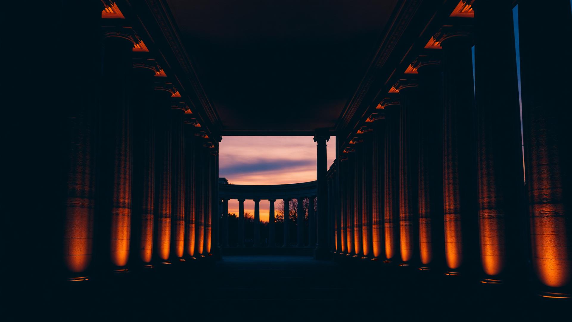Madinah — colonnade at dusk